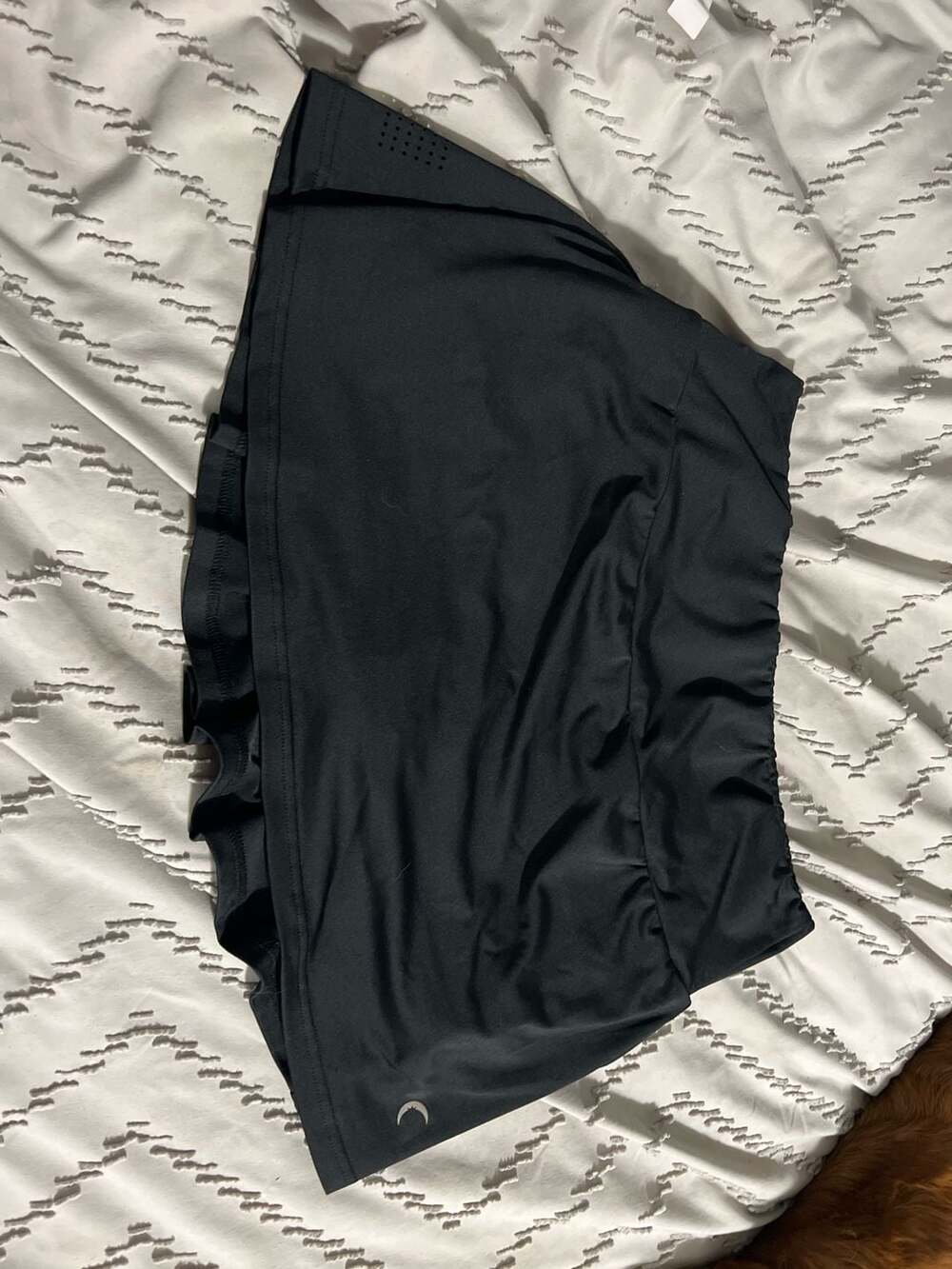 Zyia Active Black Pleated Grid Performance Skort